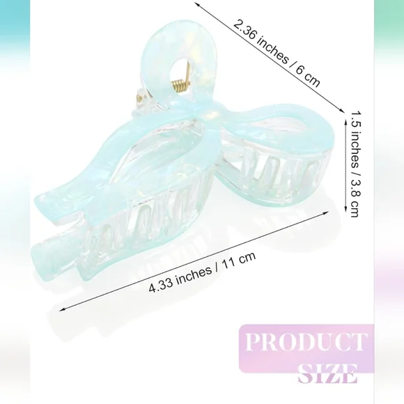 Elegant Blue Iridescent Hair Claw Clip - Picture 2 of 8